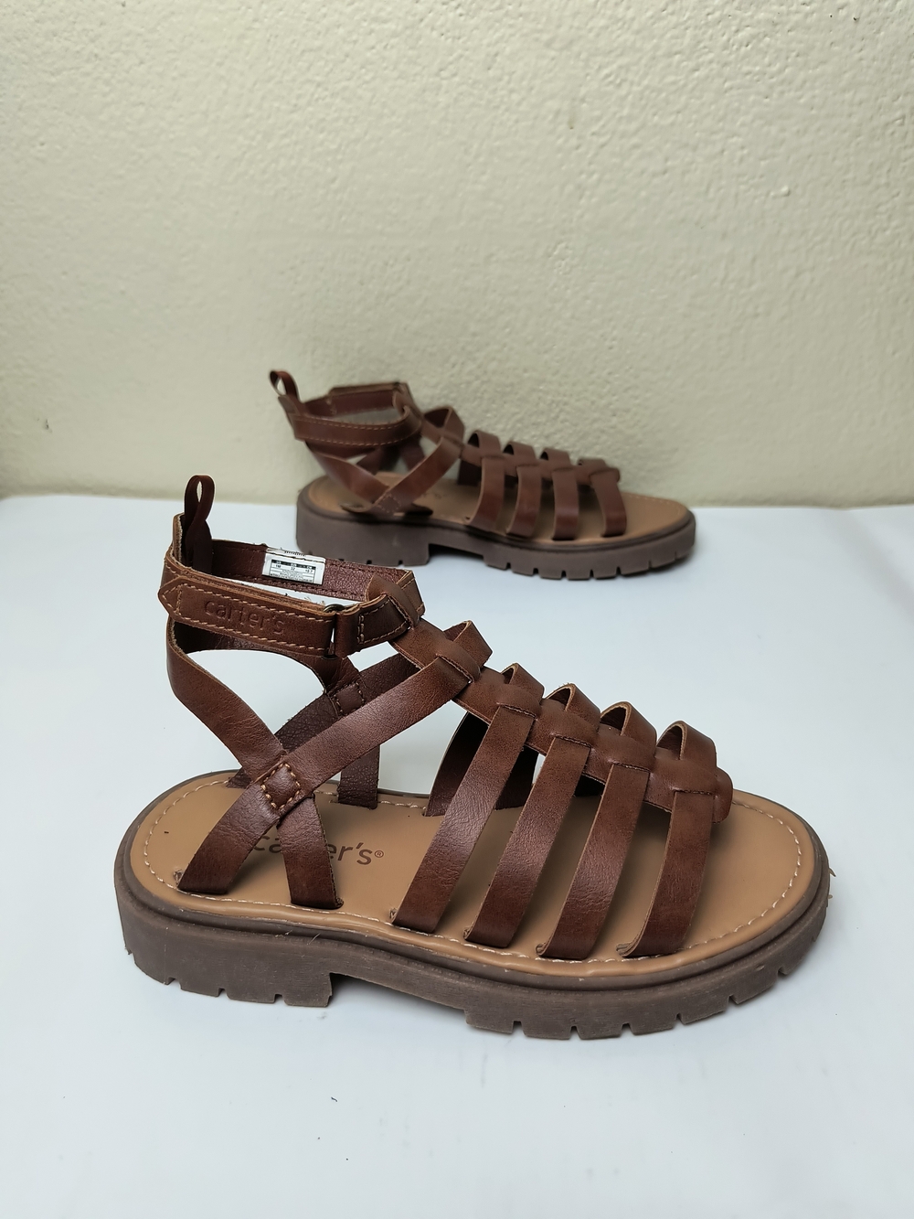 Carter's Ronda Little Girls 1M Brown Strappy Gladiator Sandals